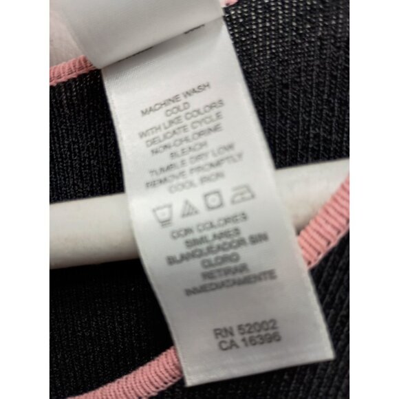 Emma James Womens Cardigan Size Medium Black Pink Button Front Preppy Twee - Picture 8 of 9